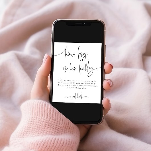 EMERY Hoe groot is haar buik Baby shower spel Poster