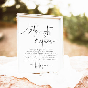 EMERY Late Night Luiers Baby shower Spel Poster