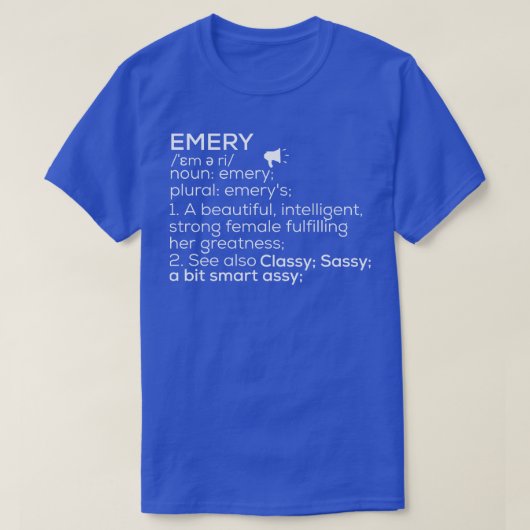 Emery naam Emery Definitie Emery Vrouw naam Emer T-shirt (Design voorkant)