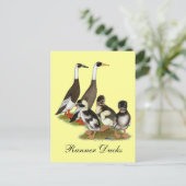 Emery Penciled Runner Duck Family Briefkaart (Staand voorkant)