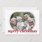 EMERY Rood Roze Familie Foto Eenvoudig Vrolijk Ker Feestdagenkaart (Voorkant)