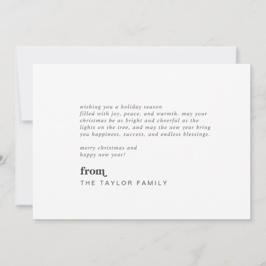 EMERY Rood Roze Familie Foto Eenvoudig Vrolijk Ker Feestdagenkaart (Achterkant)