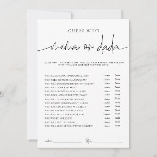 EMERY Whimsi Mama of Dada Baby shower Game Kaart