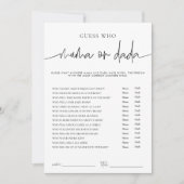 EMERY Whimsi Mama of Dada Baby Shower Spelkaart Kaart (Voorkant)