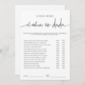 EMERY Whimsi Mama of Dada Baby Shower Spelkaart Kaart (Voorkant / Achterkant)