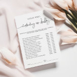 EMERY Whimsi mama of papa Baby shower spel Kaart<br><div class="desc">Creëer het perfecte baby shower met mijn betoverende collectie van Whimsical Calligraphy Black and White Baby Shower Invitations en Decor. Verhoog uw feestvreugde met elegante monochrome design met ingewikkelde kalligrafie en minimalistische elementen. Creëer onvergetelijke momenten voor uw speciale dag met dit charmante ensemble van uitnodigingen en decor, perfect om uw...</div>