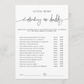 EMERY Whimsi mama of papa Baby shower spel Kaart (Voorkant)