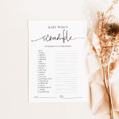 EMERY Whimsi Word Scramble Baby shower Game Kaart
