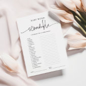 EMERY Whimsi Word Scramble Baby shower Game Kaart
