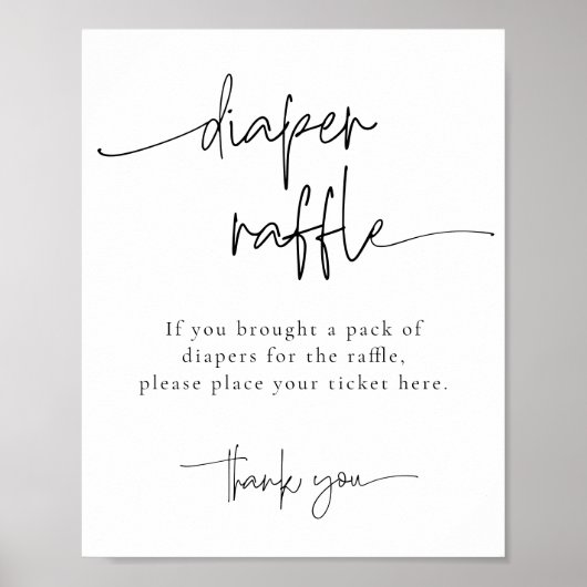 EMERY Whimsical Luier Raffle Baby shower spel Poster (Voorkant)