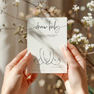 EMERY Whimsical Teken het Baby shower Game Kaart