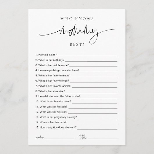 EMERY Whimsical Wie kent mama het beste? Game Kaar Advieskaart (Voorkant)