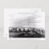 Emigranten door Comanches worden aangevallen die Briefkaart (Voorkant / Achterkant)