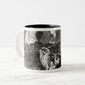 Emigratie naar het Western land Tweekleurige Koffiemok (Voorkant links)