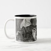 Emigratie naar het Western land Tweekleurige Koffiemok (Links)