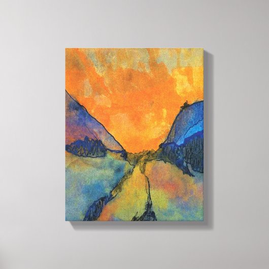 Emil Nolde Berglandschap Dal Met Zonsondergang Canvas Afdruk (Voorkant)