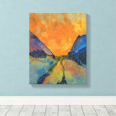 Emil Nolde Berglandschap Dal Met Zonsondergang Canvas Afdruk (Insitu (Houten vloer))