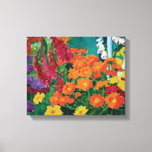 Emil Nolde - Bloementuin Fijne Kunst Poster Canvas Afdruk (Voorkant)