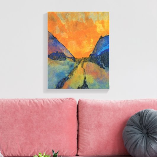 Emil Nolde Mountain Landscape Valley with Sunset Canvas Afdruk (Insitu (Woonkamer))