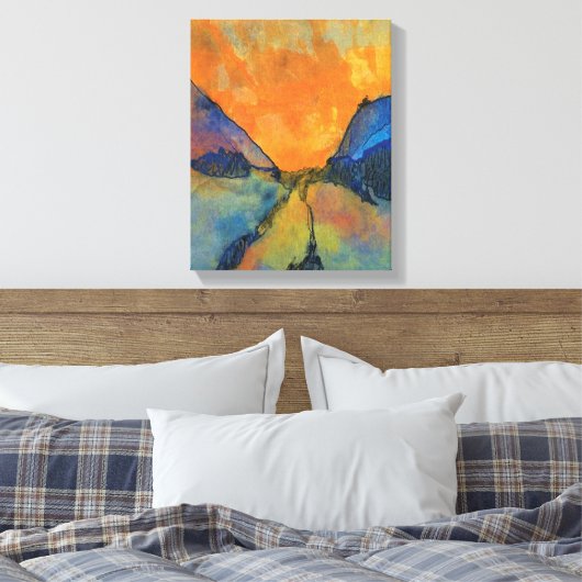 Emil Nolde Mountain Landscape Valley with Sunset Canvas Afdruk (Insitu (Slaapkamer))