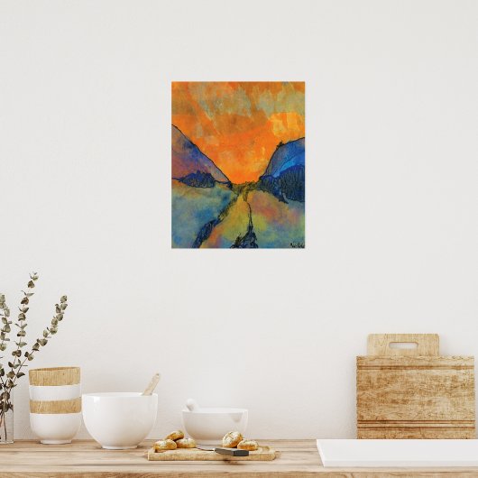 Emil Nolde Mountain Landscape Valley with Sunset Poster (Keuken)