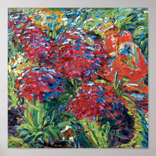 Emil Nolde Rode Bloemen Expressionisme Fijne Kunst Poster (Voorkant)