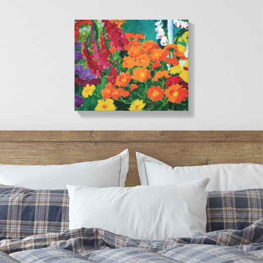 Emil Nolde - Tuin van Bloemen Fine Art Poster Canvas Afdruk (Insitu (Slaapkamer))