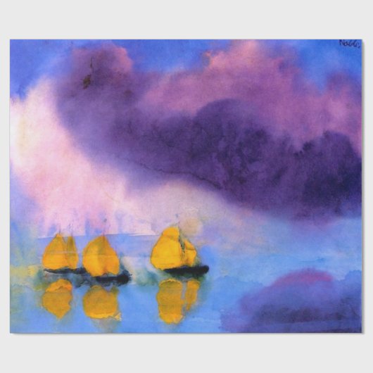 Emil Nolde - Zee met gewelddadige wolken en zeilbo Cadeaupapier (Vlak)