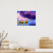 Emil Nolde - Zee met gewelddadige wolken en zeilbo Poster (Keuken)