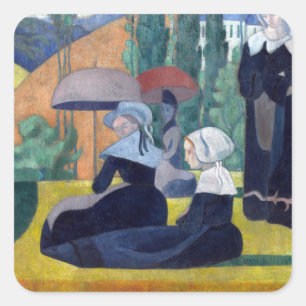 Emile Bernard Breton Vrouwen met paraplu's Vierkante Sticker
