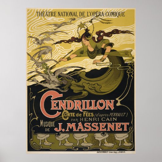 Emile Bertrand poster Jules Massenet's Cendrillon (Voorkant)