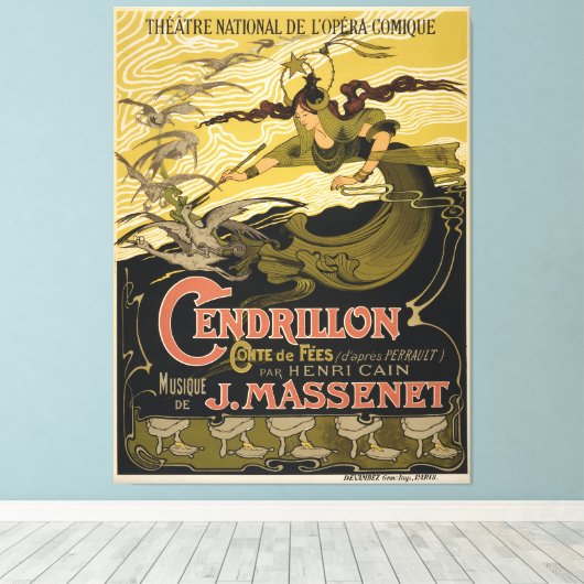 Emile Bertrand poster Jules Massenet's Cendrillon Canvas Afdruk (Insitu (Houten vloer))