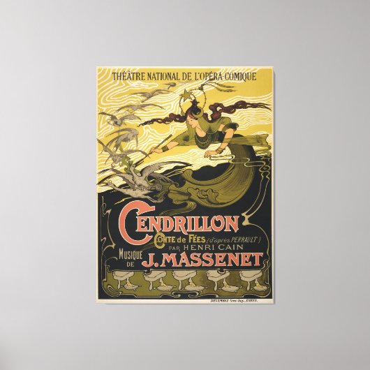 Emile Bertrand poster Jules Massenet's Cendrillon Canvas Afdruk (Voorkant)