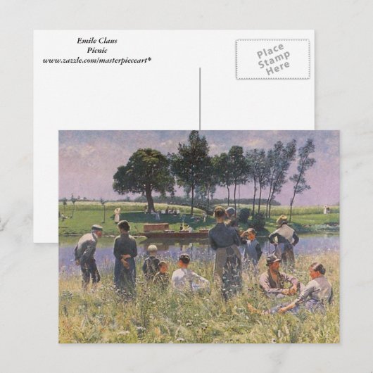 Emile Claus - Picnic Briefkaart (Voorkant / Achterkant)
