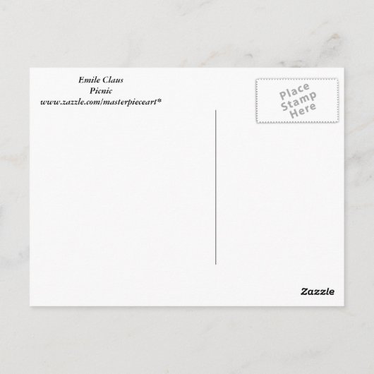 Emile Claus - Picnic Briefkaart (Achterkant)