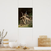Émile Munier Two Cupid Figures die op een bank zit Poster (Keuken)