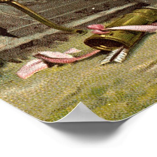 Émile Munier Two Cupid Figures die op een bank zit Poster (Hoek)