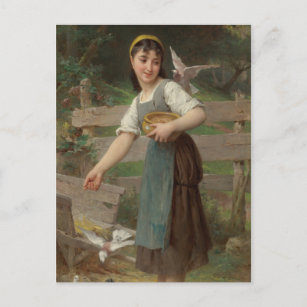 Emile Munier Vintage Voeding the Doves Briefkaart