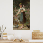 Emile Munier Vintage Voeding the Doves Poster (Keuken)