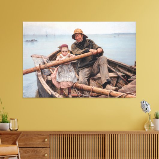 Émile Renouf - De helpende hand (1881) Canvas Afdruk (Insitu (Woonkamer))