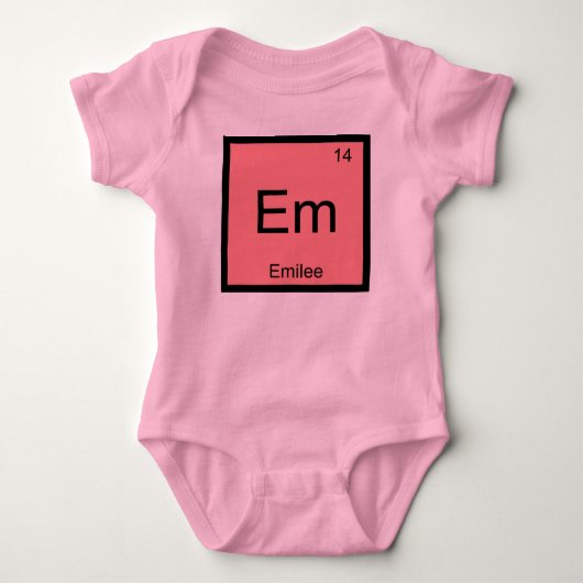Emilee Naam Chemie Element Periodiek Systeem Romper (Voorkant)
