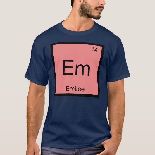 Emilee Name Chemistry Element Periodic Table T-shirt (Voorkant)