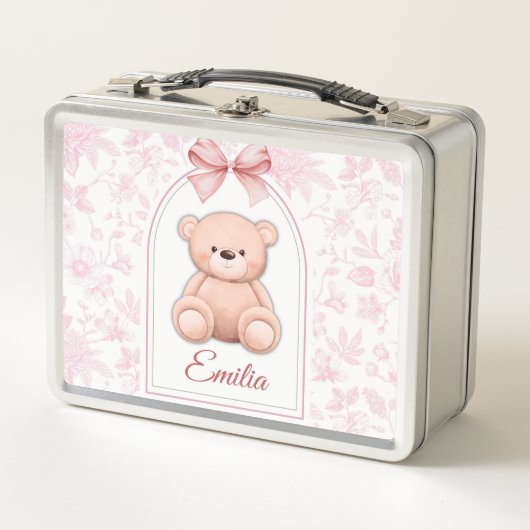 Emilia | Aangepaste Roze Teddybeer Nursery Design (Voorkant)
