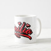 Emilia Heart Splash Graffiti Koffiemok (Voorkant rechts)