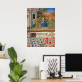 Emilia in de rozentuin middeleeuwse illuminatie poster (Thuiskantoor)