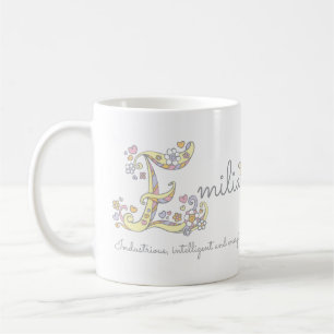 Emilia letter E betekent monogram mok