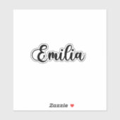 Emilia Naam - Handgeschreven kalligrafie Sticker (Vel)