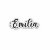 Emilia Naam - Handgeschreven kalligrafie Sticker (Voorkant)