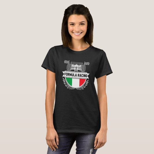 Emilia Romagna Auto Race Italy Flag Formula Racing T-shirt (Voorkant volledig)