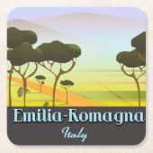 Emilia-Romagna Italië reisposter Kartonnen Onderzetters (Voorkant)